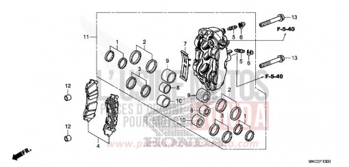 ETRIER DE FREIN AVANT GAUCHE GL1800BK de 2019